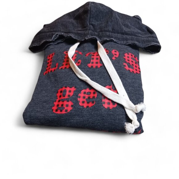 NWT Grayson Threads "Let's Get Cozy" Gray Distressed Kangaroo Hoodie Size XS - Picture 15 of 15